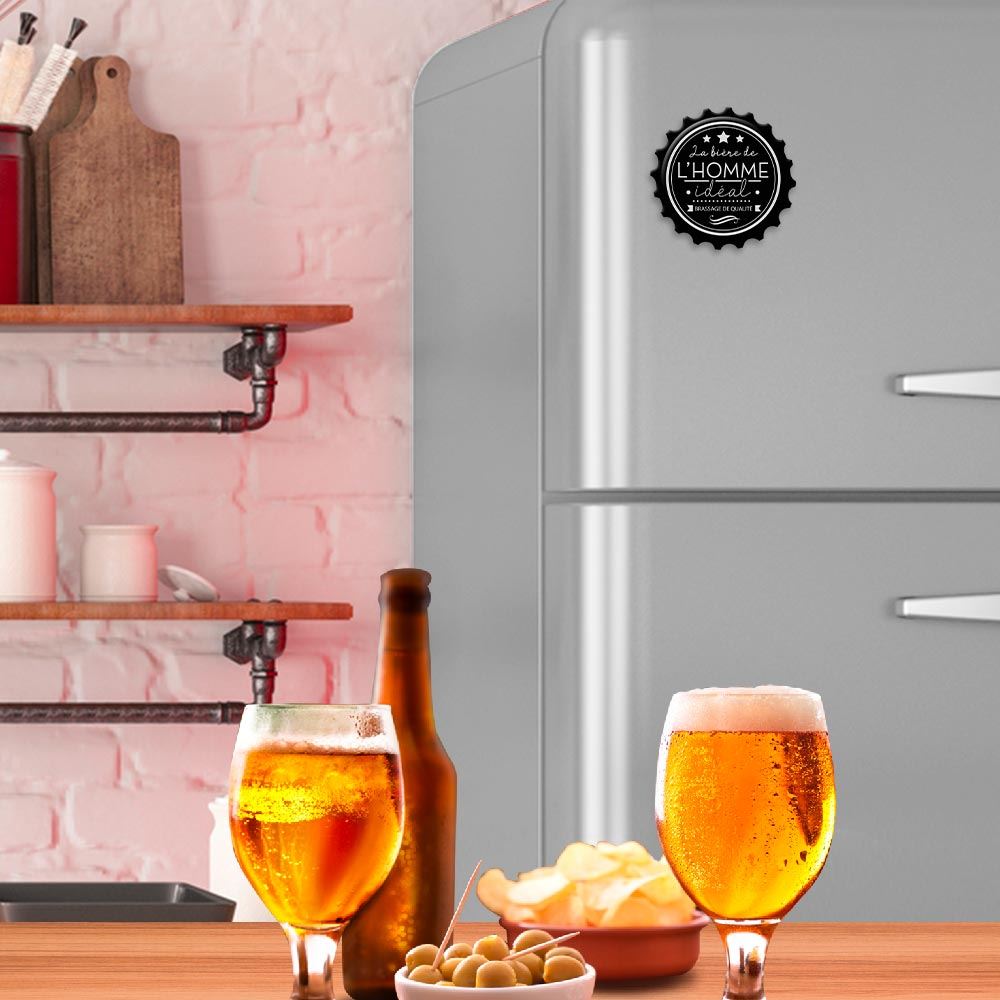 Décapsuleur aimanté "La bière de l’homme idéal"