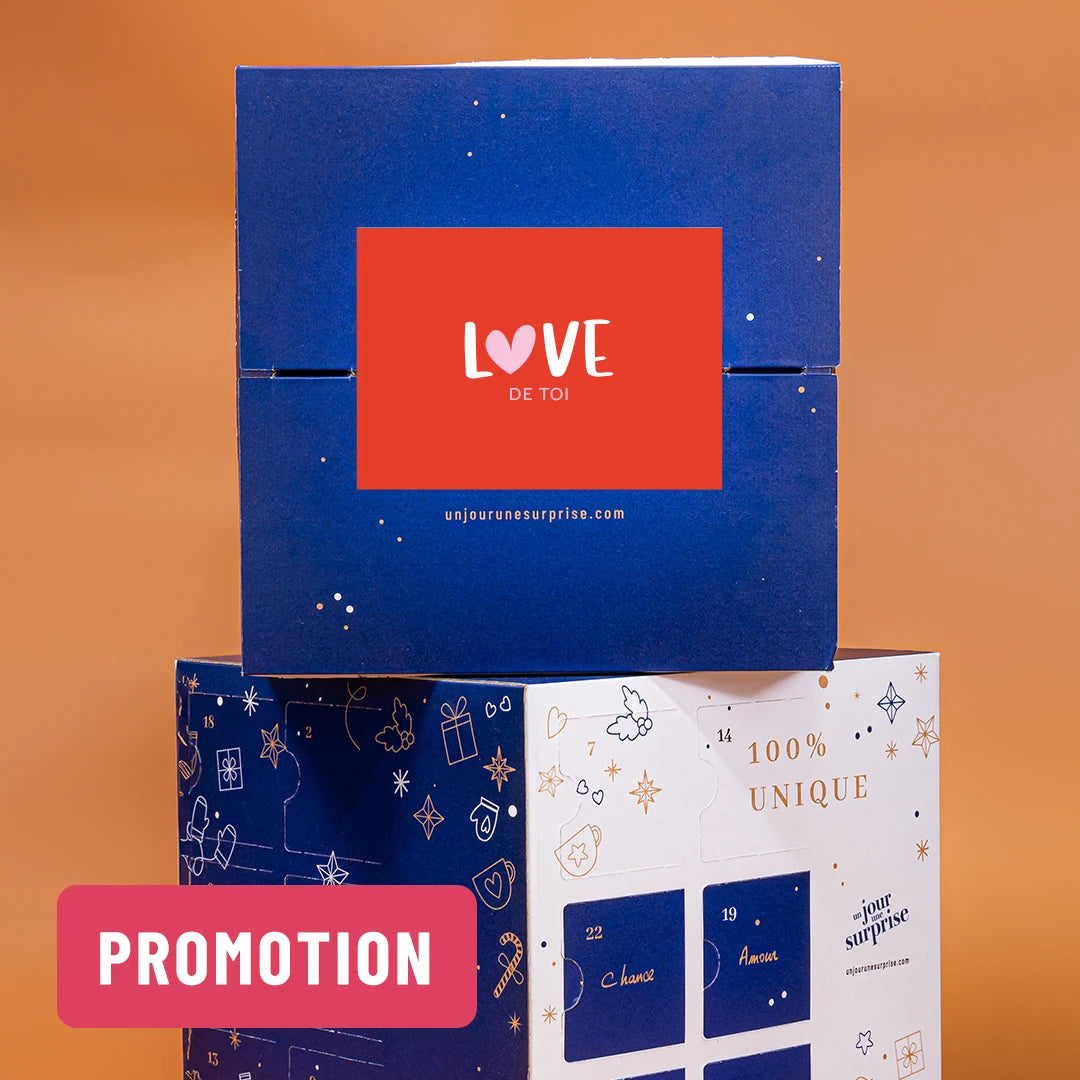 Calendrier de l'avent cube - design "Love de toi"