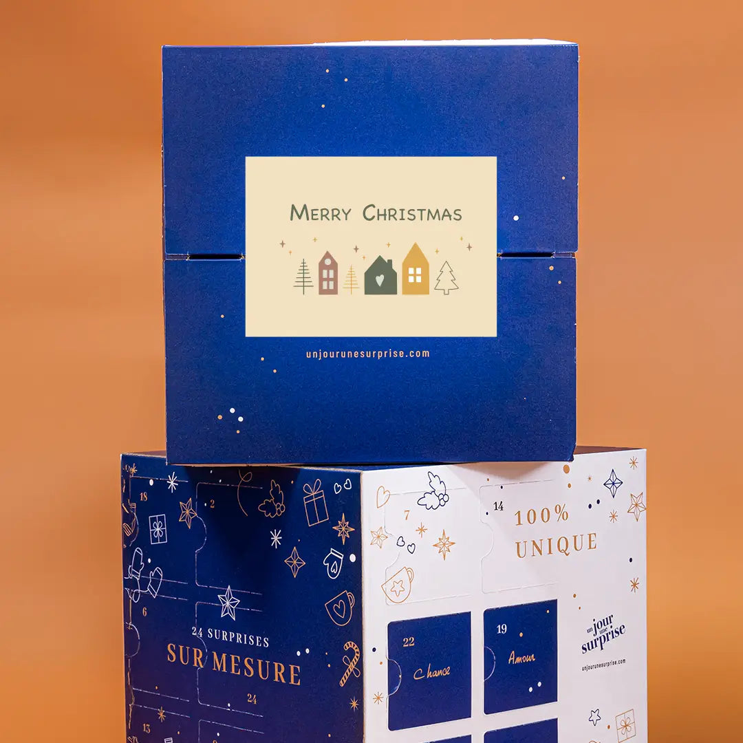Calendrier de l'avent cube Merry Christmas à personnaliser