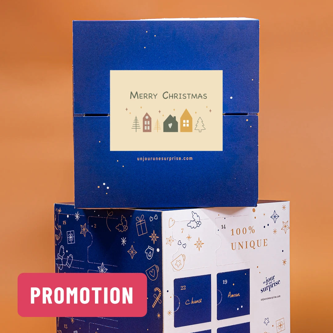 Calendrier de l'avent cube - design "Merry Christmas"