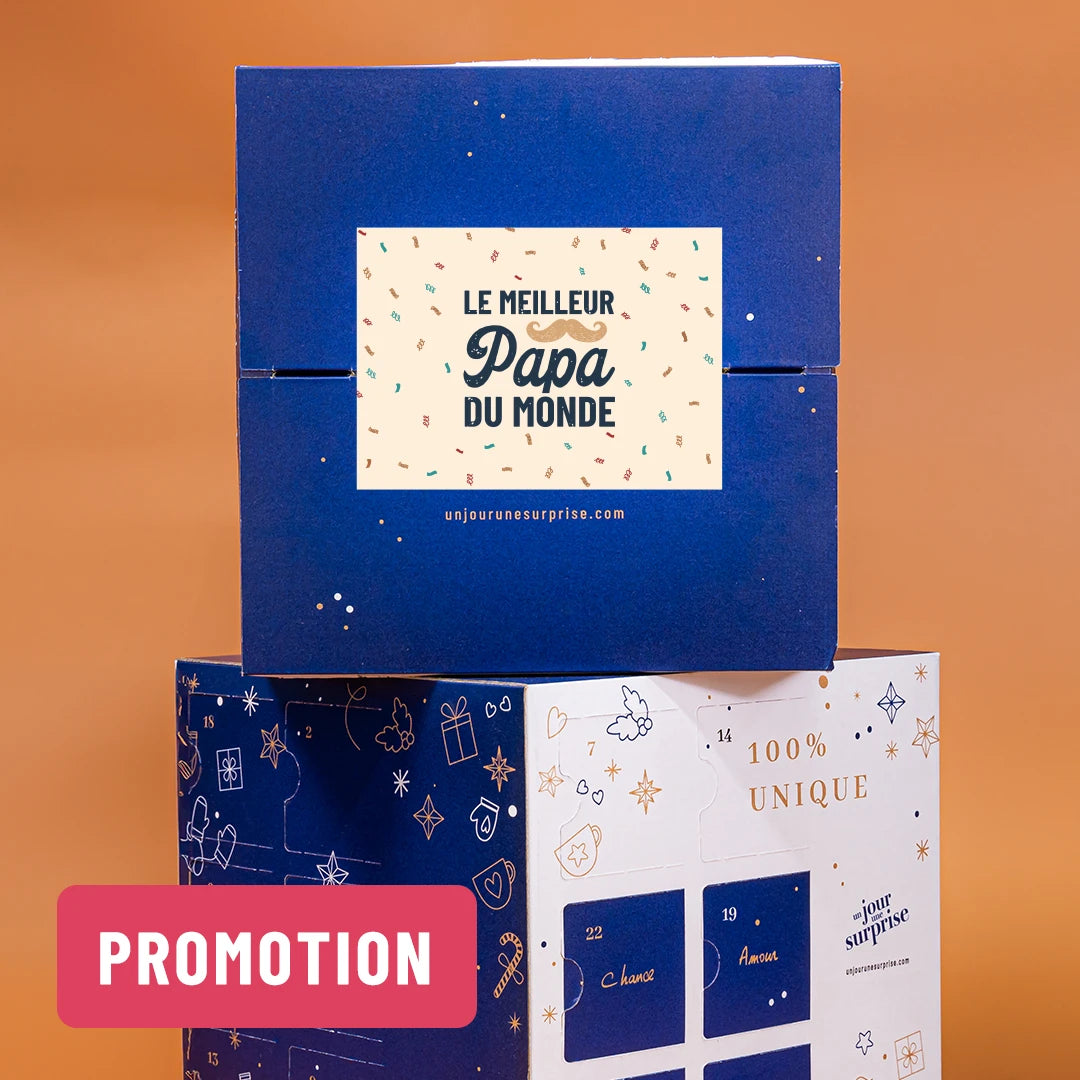 Calendrier de l'avent cube - design "Le meilleur papa du monde"