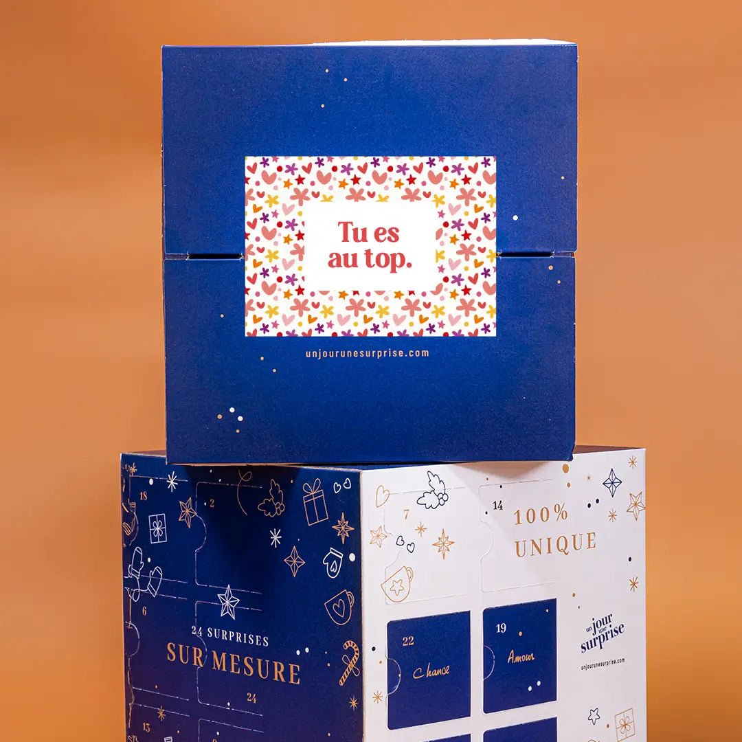 Calendrier de l'Avent cube Tu es au Top à personnaliser