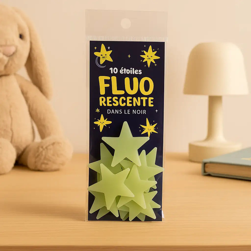 Lot de 10 étoiles fluorescentes