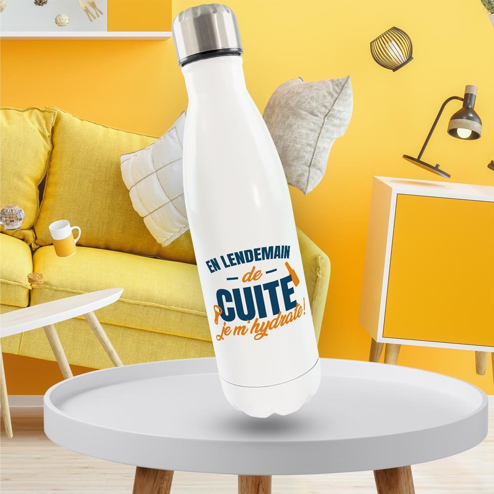 Gourde isotherme "En lendemain de cuite, je m'hydrate !"