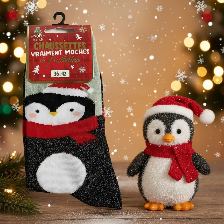 Chaussettes de Noël à paillettes pour femme au choix / Taille unique : 36-42