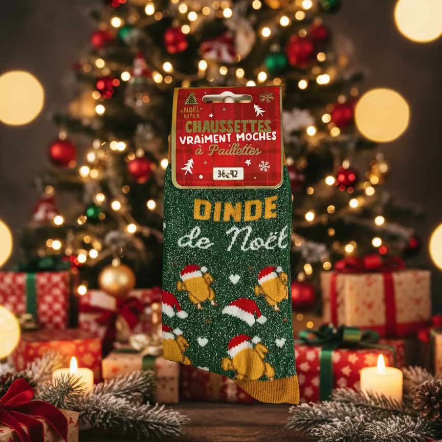 Chaussettes de Noël à paillettes pour femme au choix / Taille unique : 36-42