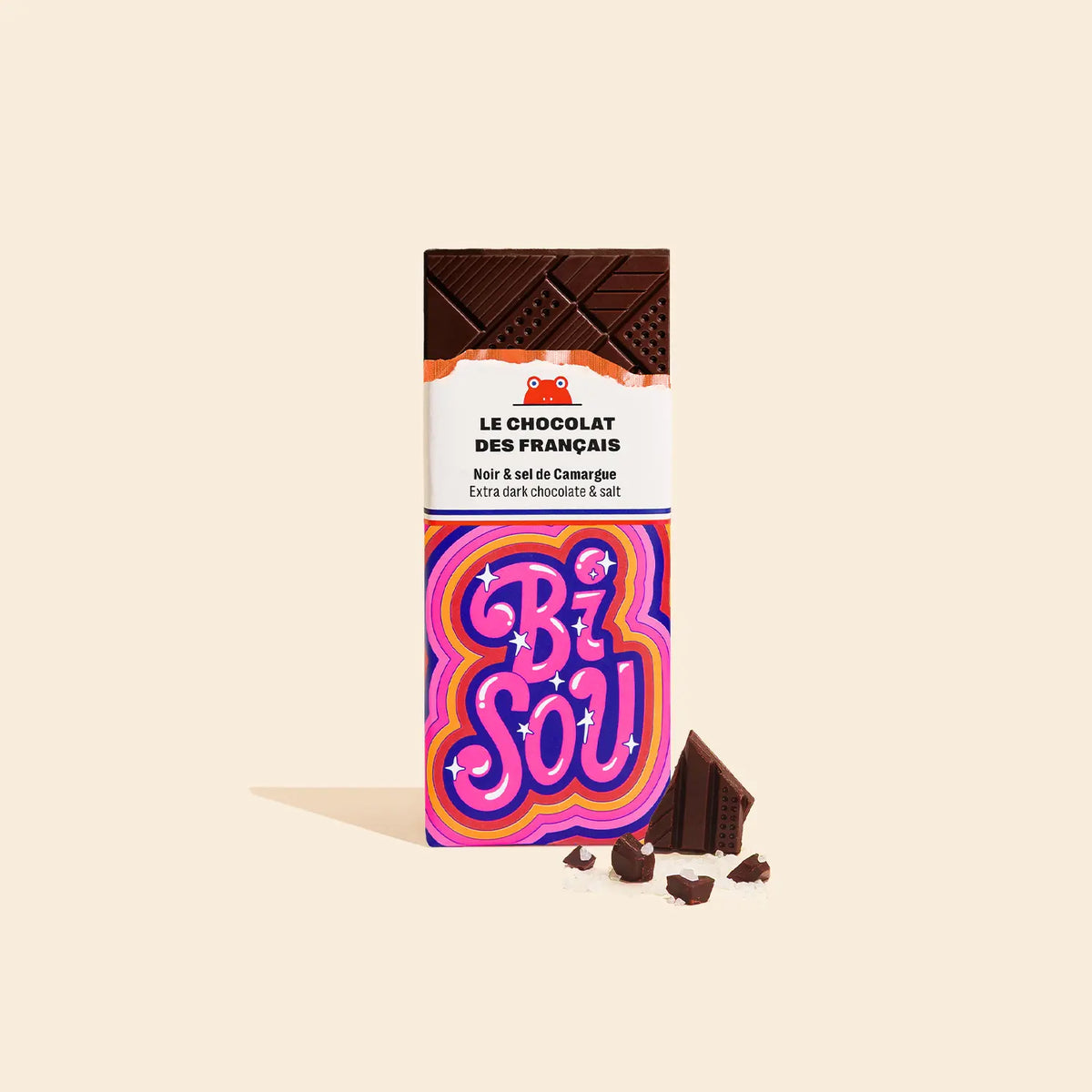 Mini tablette chocolat noir & sel de Camargue - Le Chocolat des Français