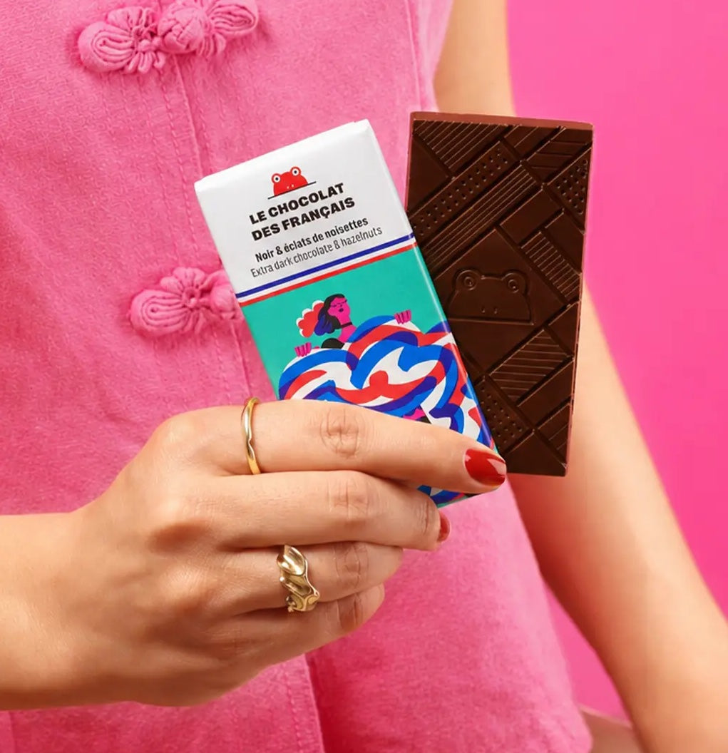 Mini tablette chocolat noir & éclats de noisettes - Le Chocolat des Français