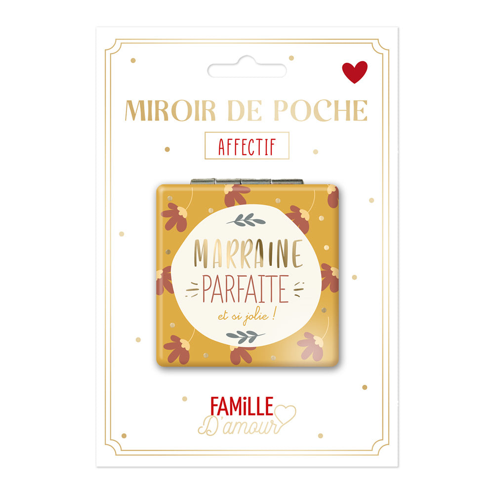 Miroir de poche "Marraine parfaite"