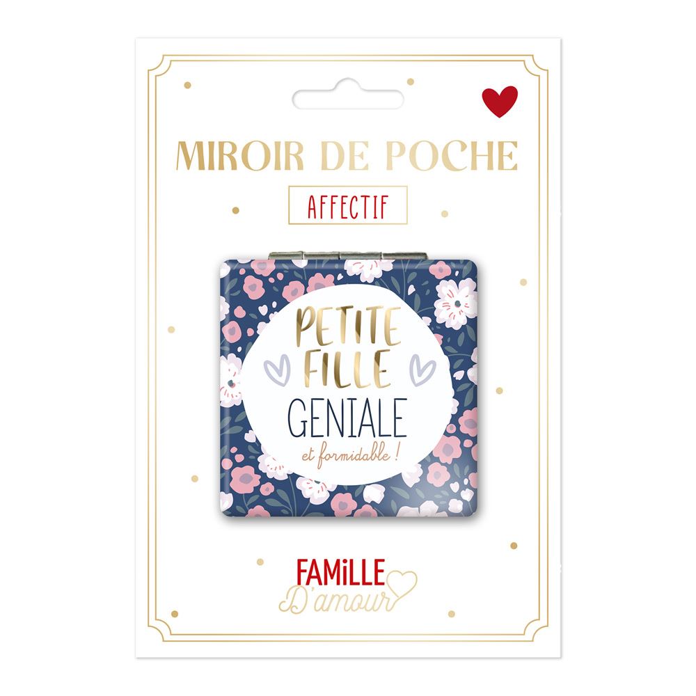 Miroir de poche "Petite fille géniale"