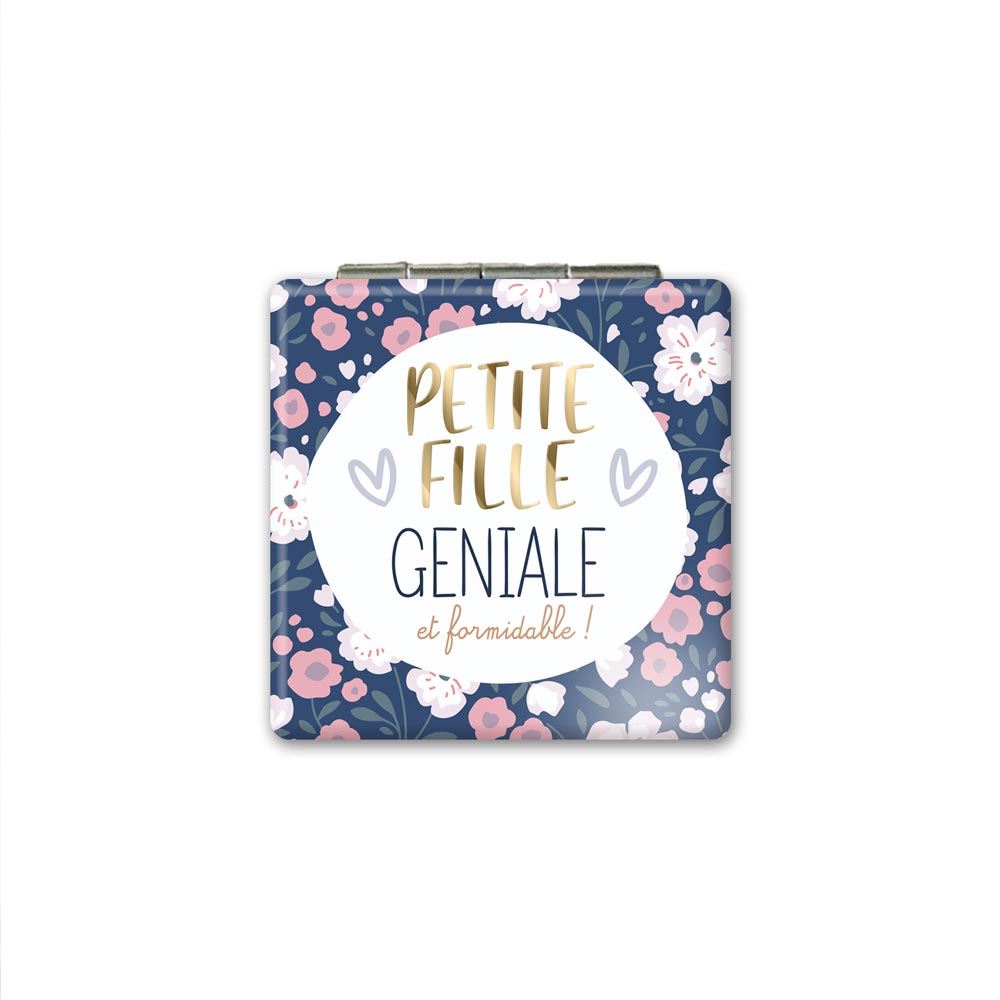 Miroir de poche "Petite fille géniale"