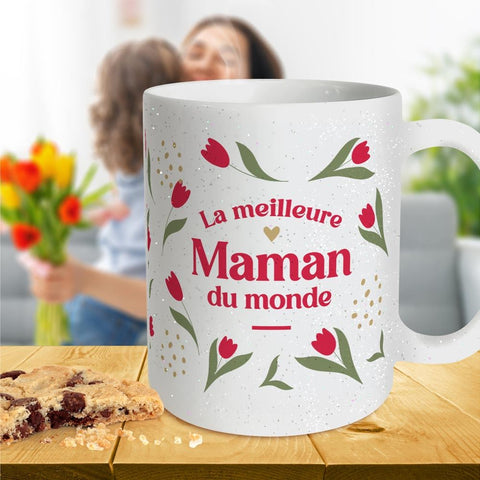 Mug à paillettes "Maman "