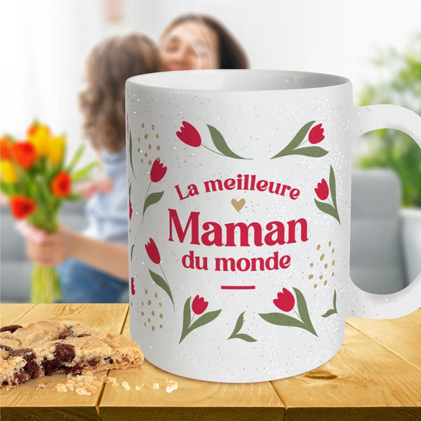 Mug à paillettes "Maman "