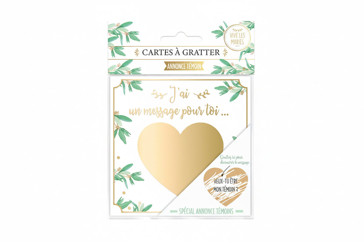 Carte à gratter annonce : "Veux-tu être mon témoin ?"