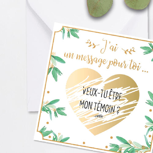 Carte à gratter annonce : "Veux-tu être mon témoin ?"
