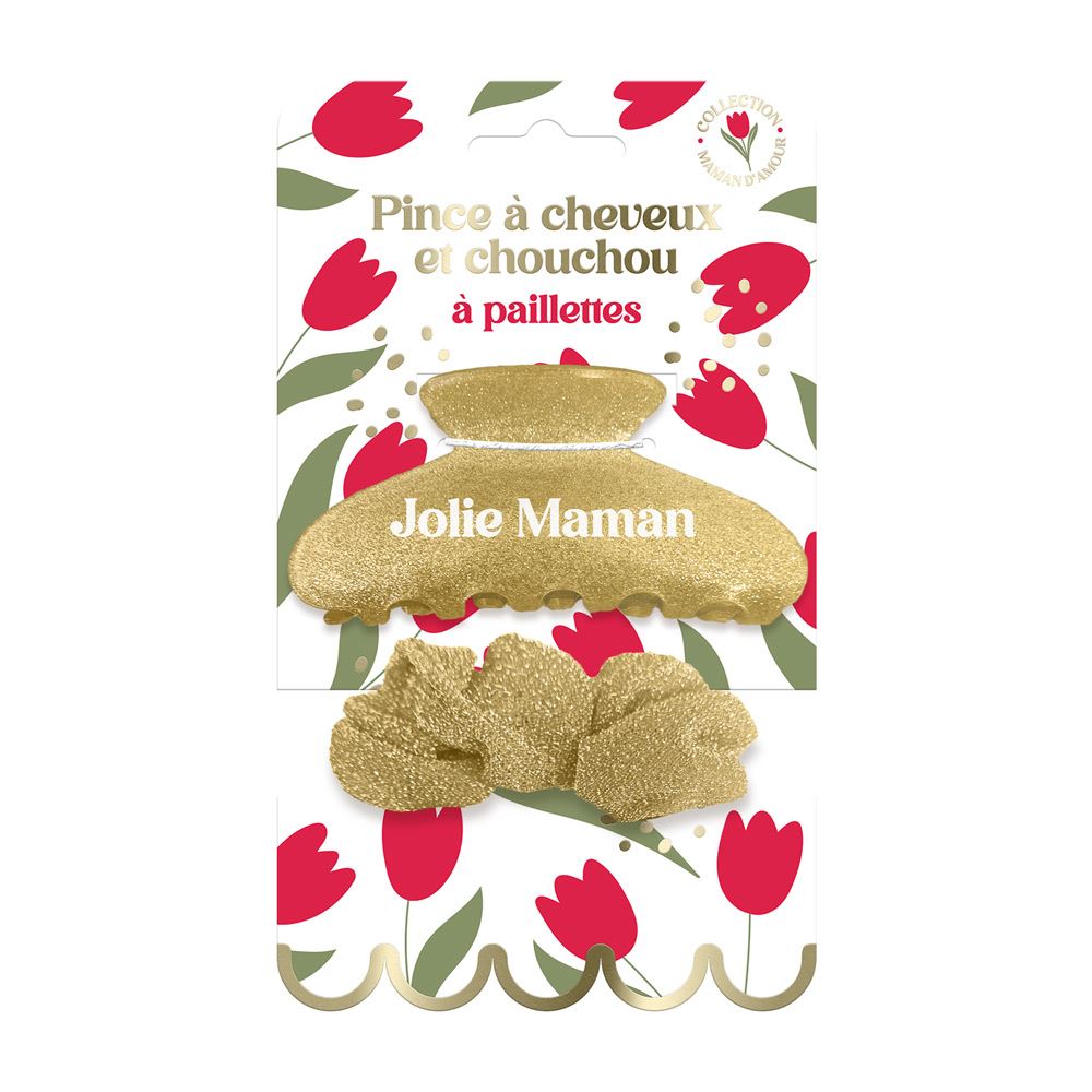 Duo - Pince à cheveux et chouchou "Jolie Maman"
