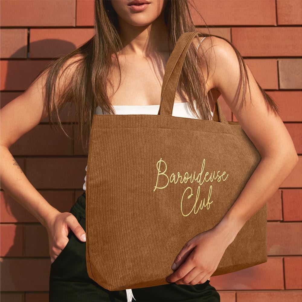 Sac en velours "Baroudeuse Club"