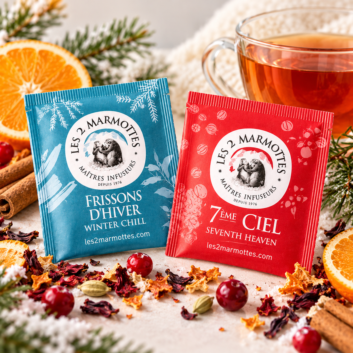 Sachets de thé ou infusion aux saveurs et messages originaux