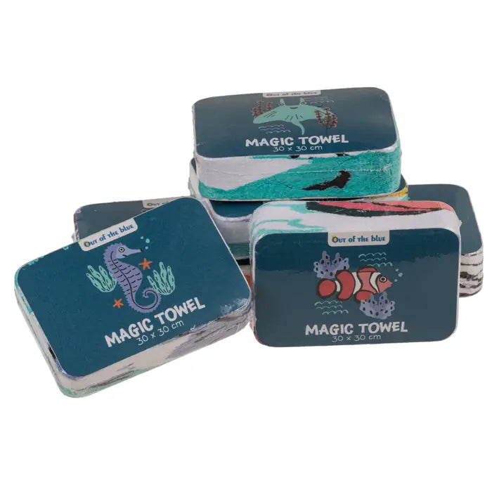 Serviette magique en coton – Animaux marins