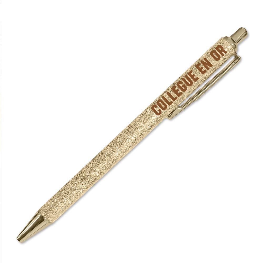 Stylo à paillettes doré "Collègue en or"
