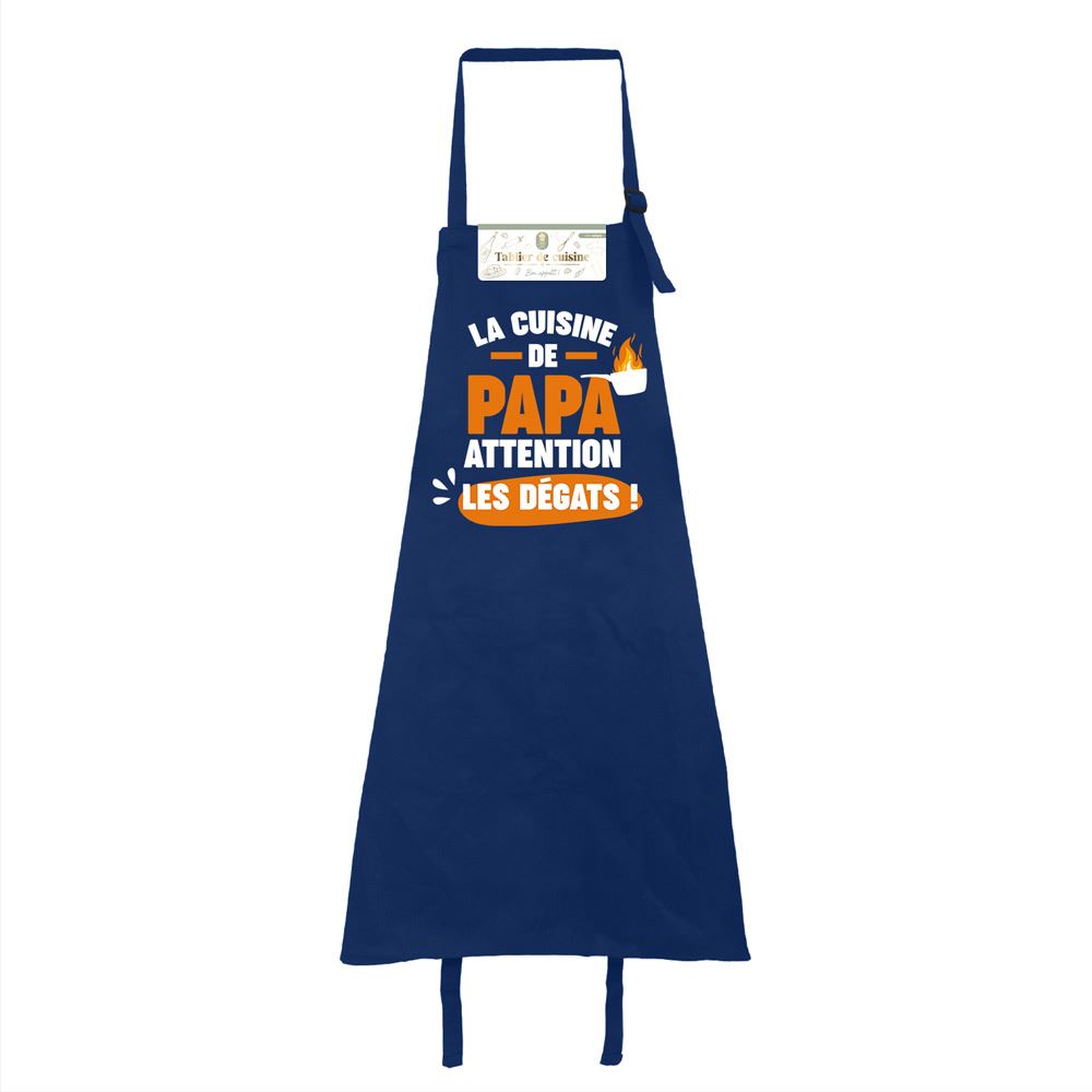 Tablier "La cuisine de papa, attention les dégâts !"