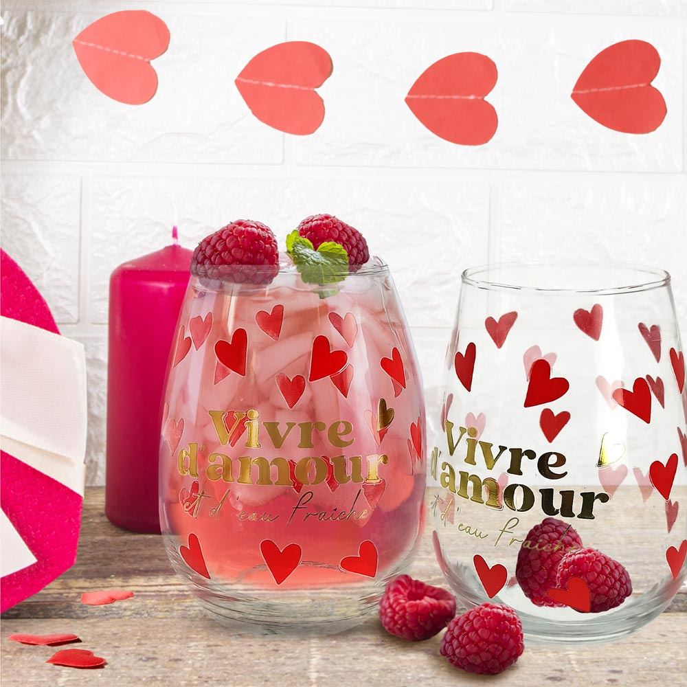 Verre rond "Vivre d’amour et d’eau fraîche"