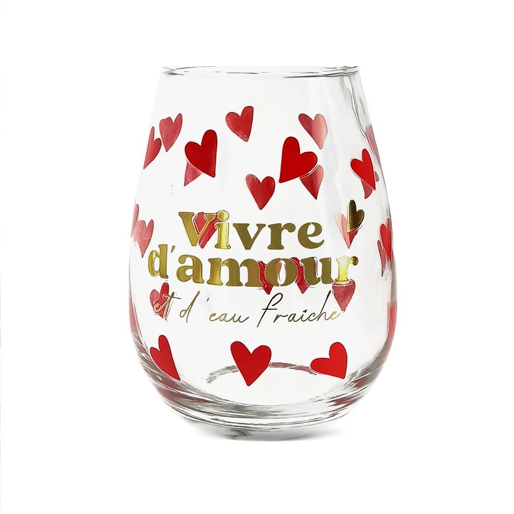Verre rond "Vivre d’amour et d’eau fraîche"
