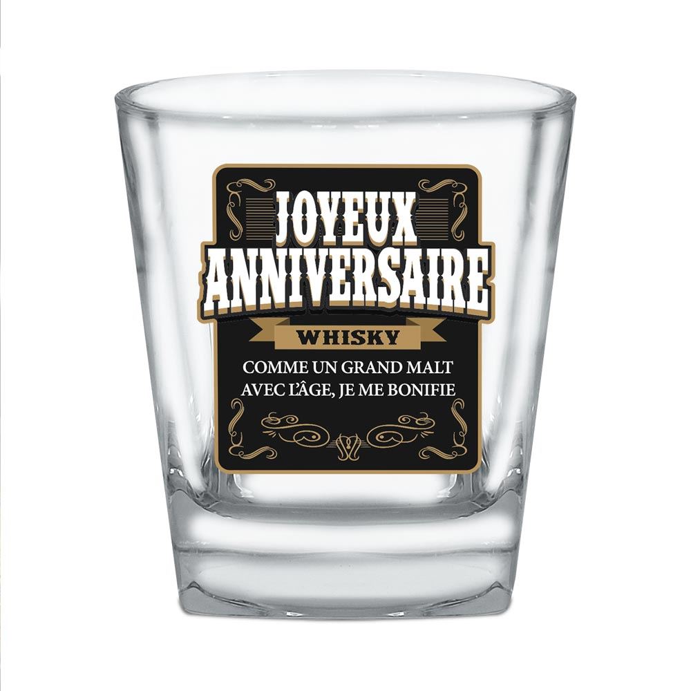 Verre à whisky "Joyeux Anniversaire"