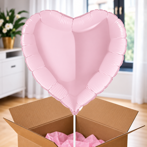 Ballon hélium coeur rose pastel