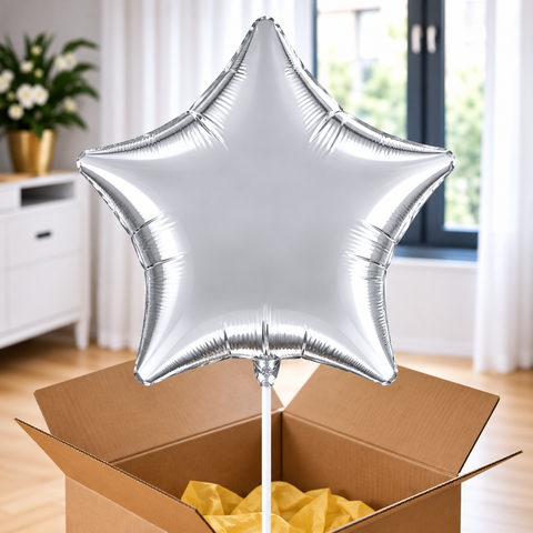 Ballon hélium étoile argent