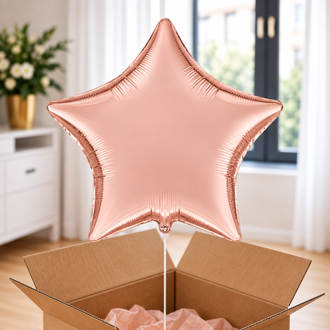 Ballon hélium étoile rose gold