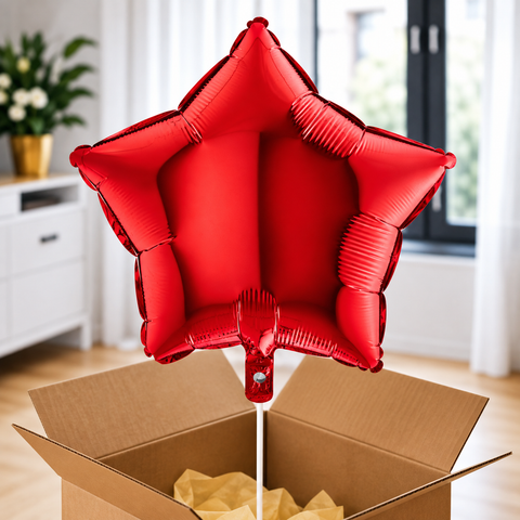 Ballon hélium étoile rouge