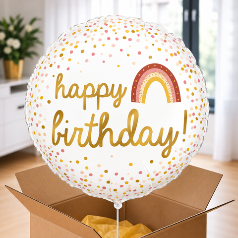 Ballon hélium "Happy Birthday" - Arc-en-ciel