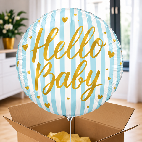 Ballon hélium "Bonjour bébé" - bleu