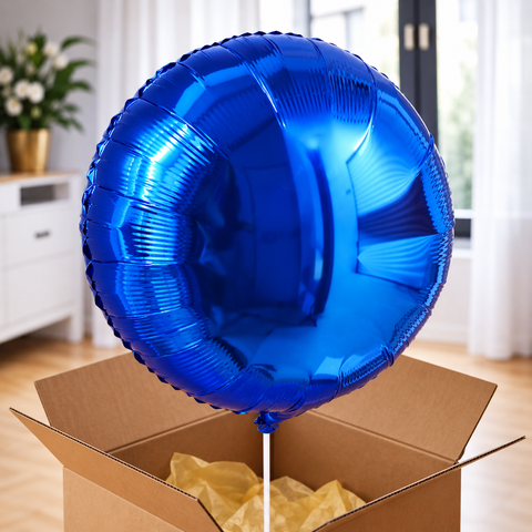 Ballon hélium rond bleu
