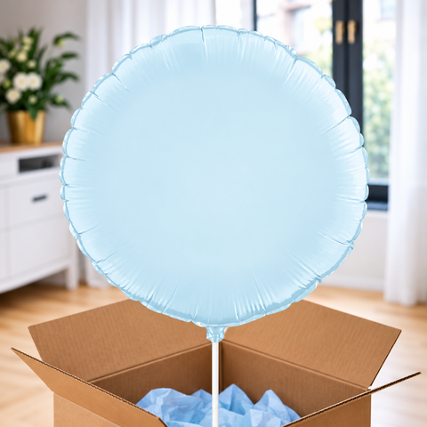 Ballon hélium rond bleu satiné