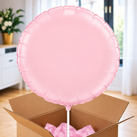Ballon hélium rond rose satiné