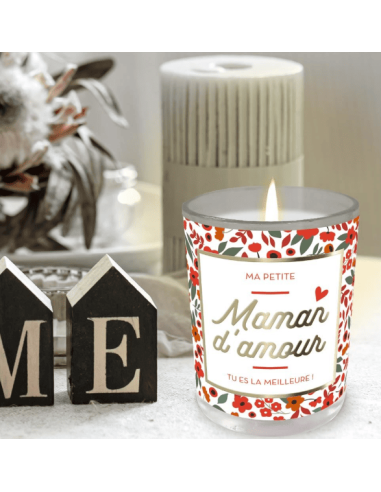 Bougie en verre "Maman d'amour"