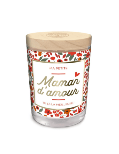 Bougie en verre "Maman d'amour"