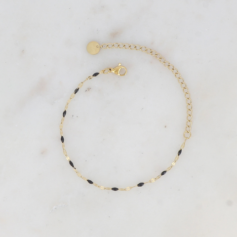 Bracelet avec touches émaillées noires