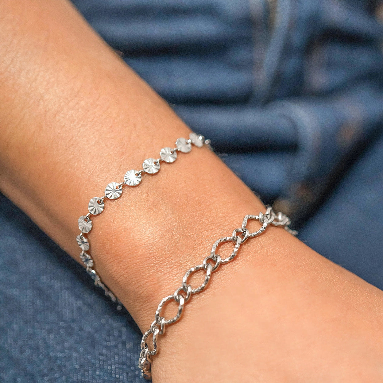 Bracelet en acier inoxydable PVD or 18K à motif soleil