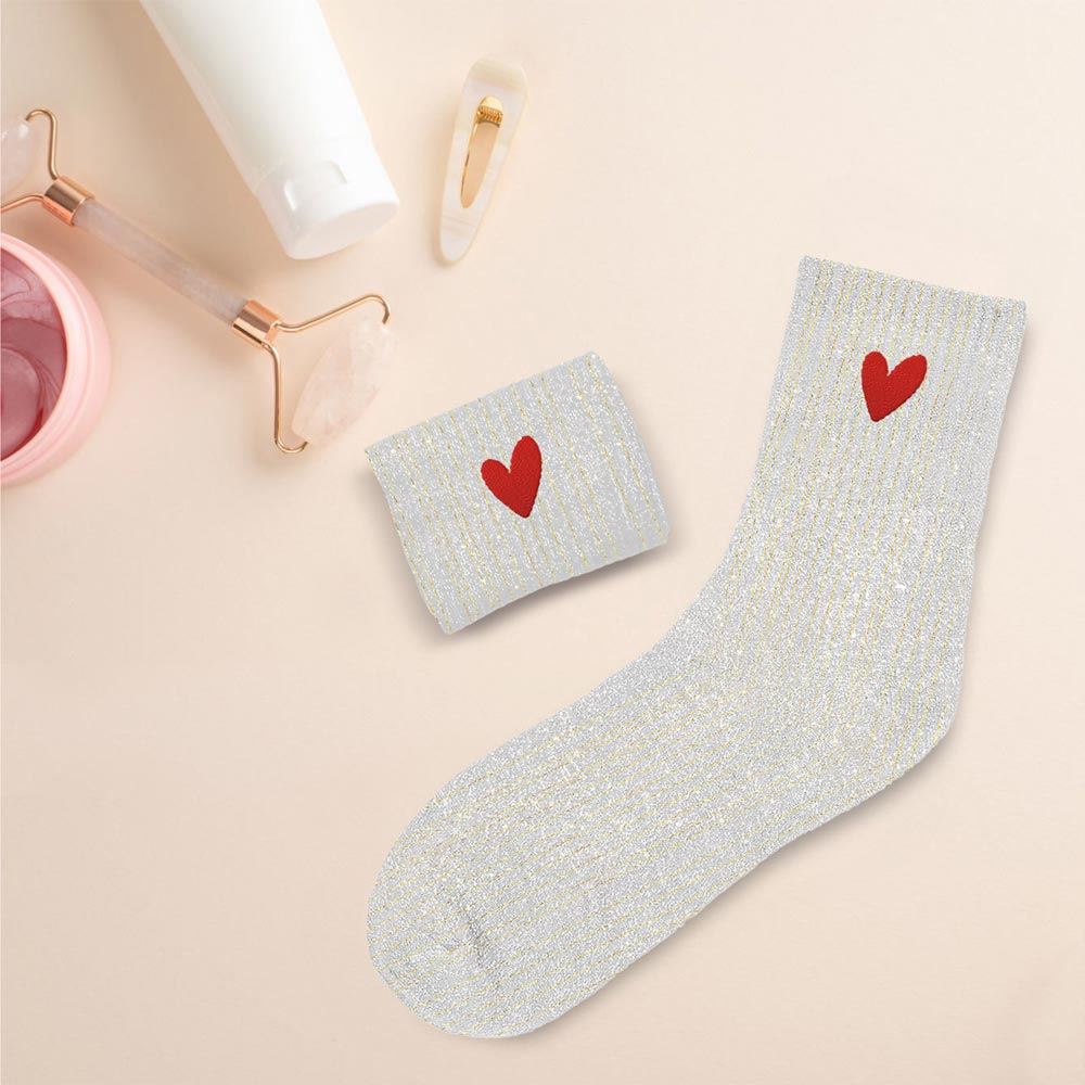 Chaussettes Paillettes Coeur