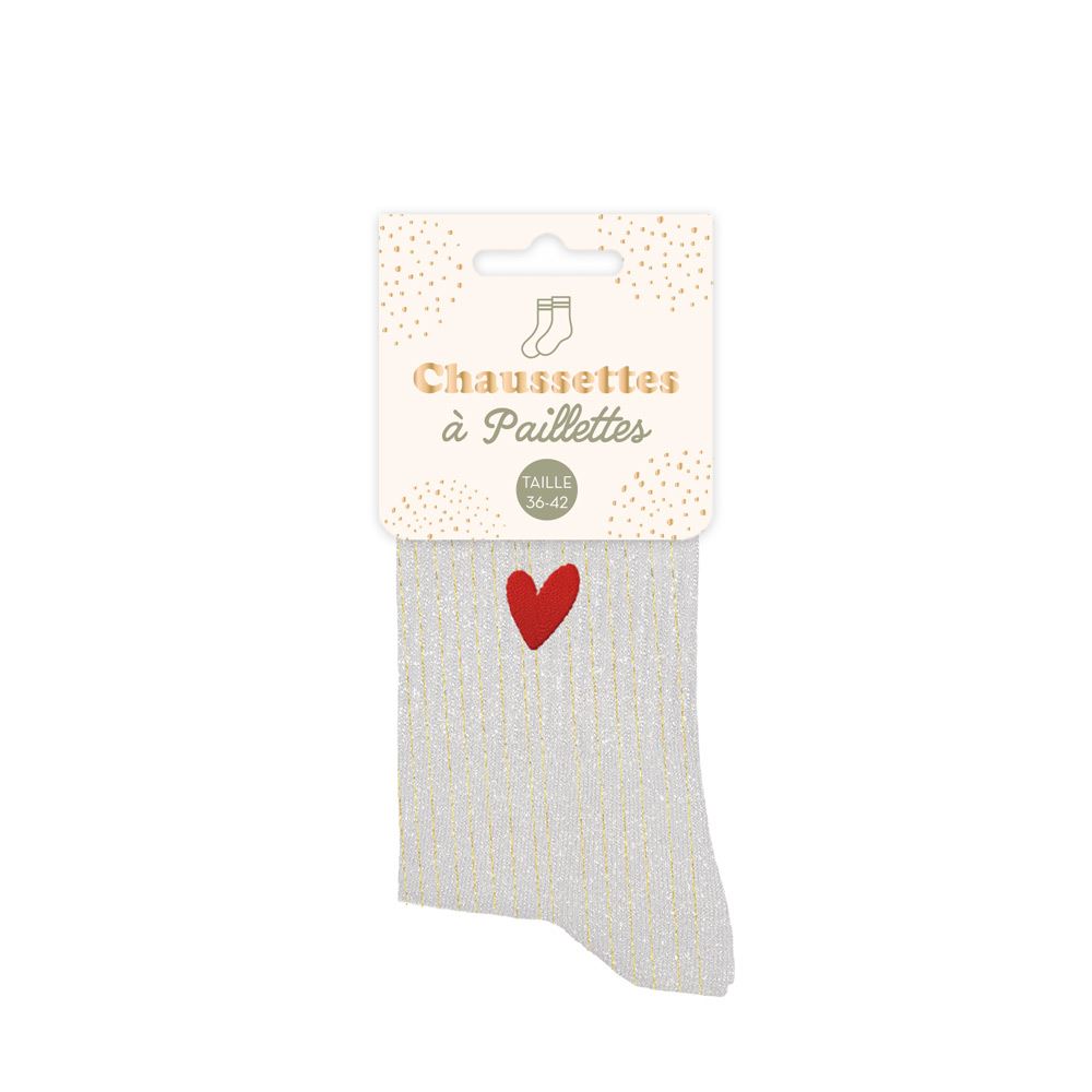 Chaussettes Paillettes Coeur