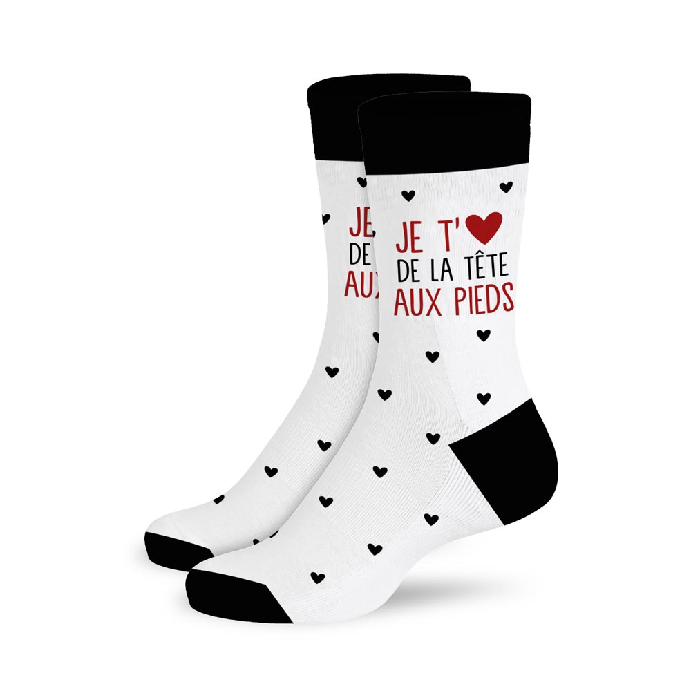 Chaussettes femme "Je t'aime de la tête aux pieds"