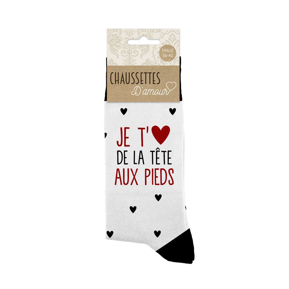 Chaussettes femme "Je t'aime de la tête aux pieds"