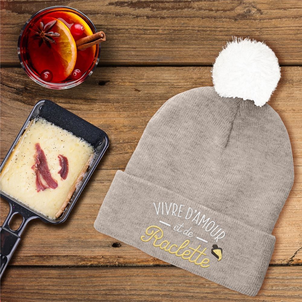 Bonnet "Vivre d'amour et de raclette"