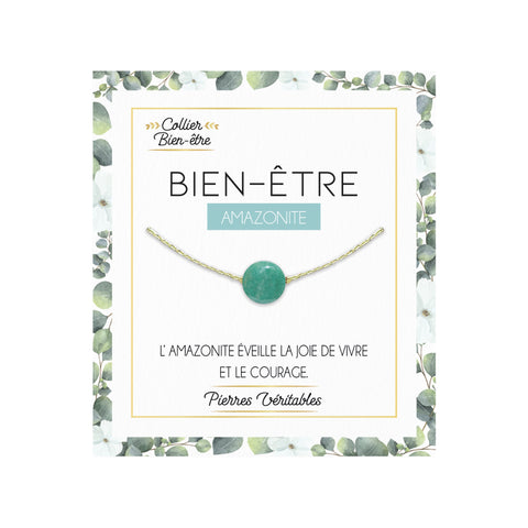 Collier en pierre d'Amazonite aux vertus bien-être