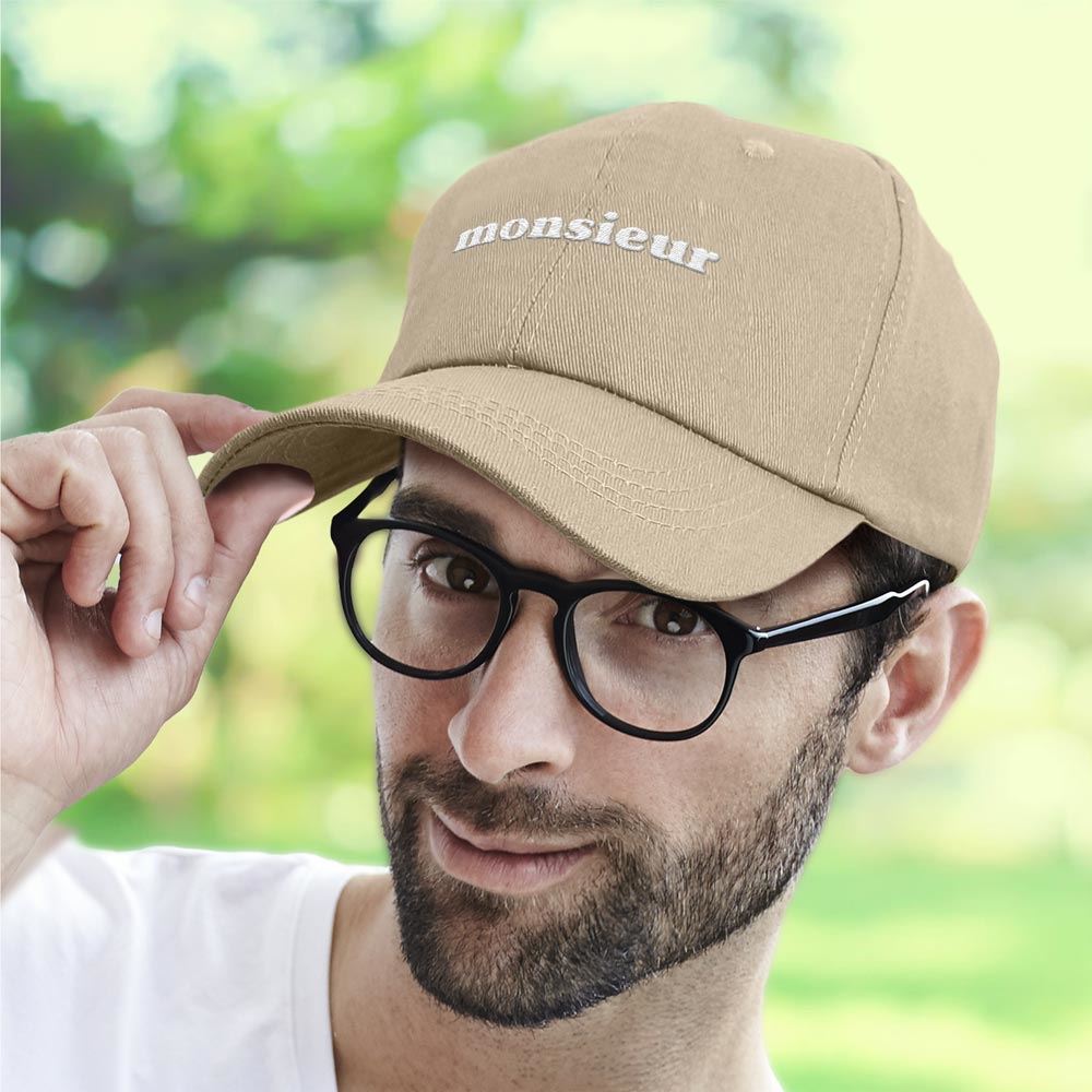 Casquette brodée "Monsieur" 100% coton