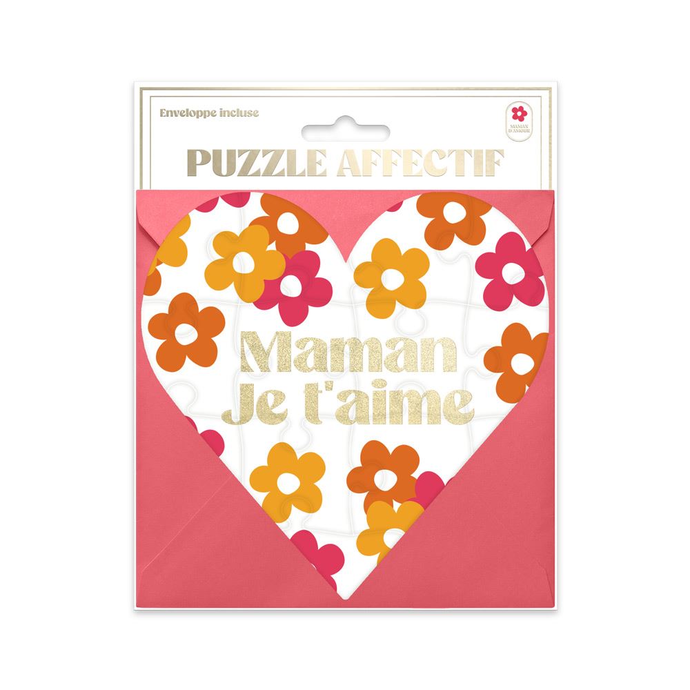 Puzzle "Maman je t'aime" avec message à écrire au dos