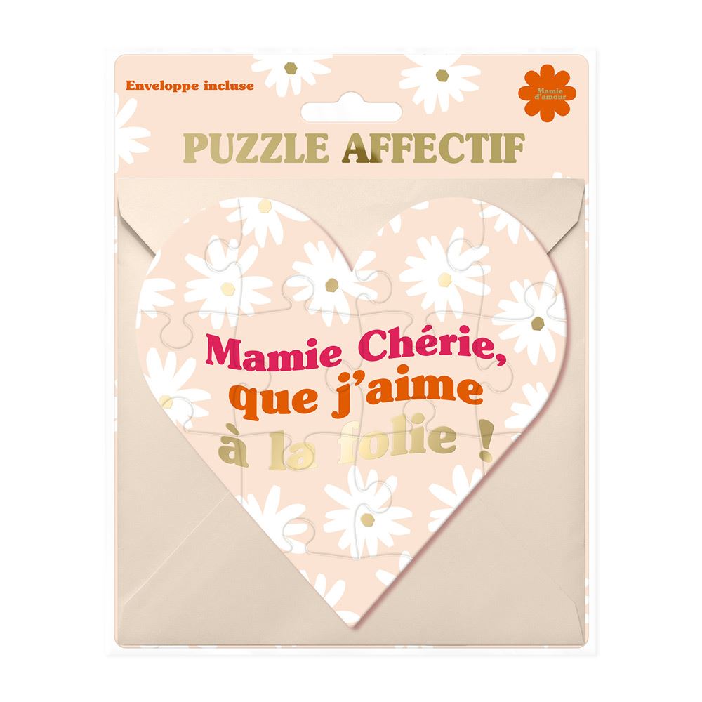 Puzzle "Mamie chérie" avec message à écrire au dos